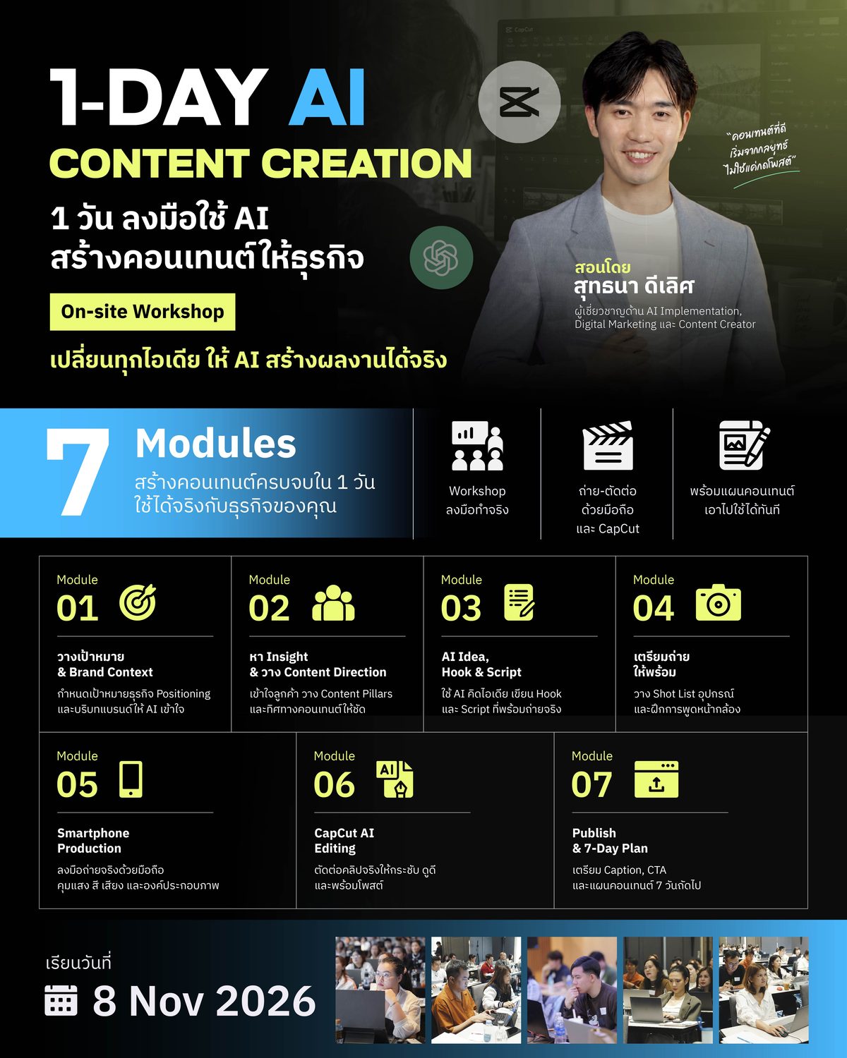 outline คอร์ส 1-DAY AI Content Creation